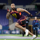 Wyatt Ray runs a drill at the NFL football scouting combine in Indianapolis,, March 3, 2019